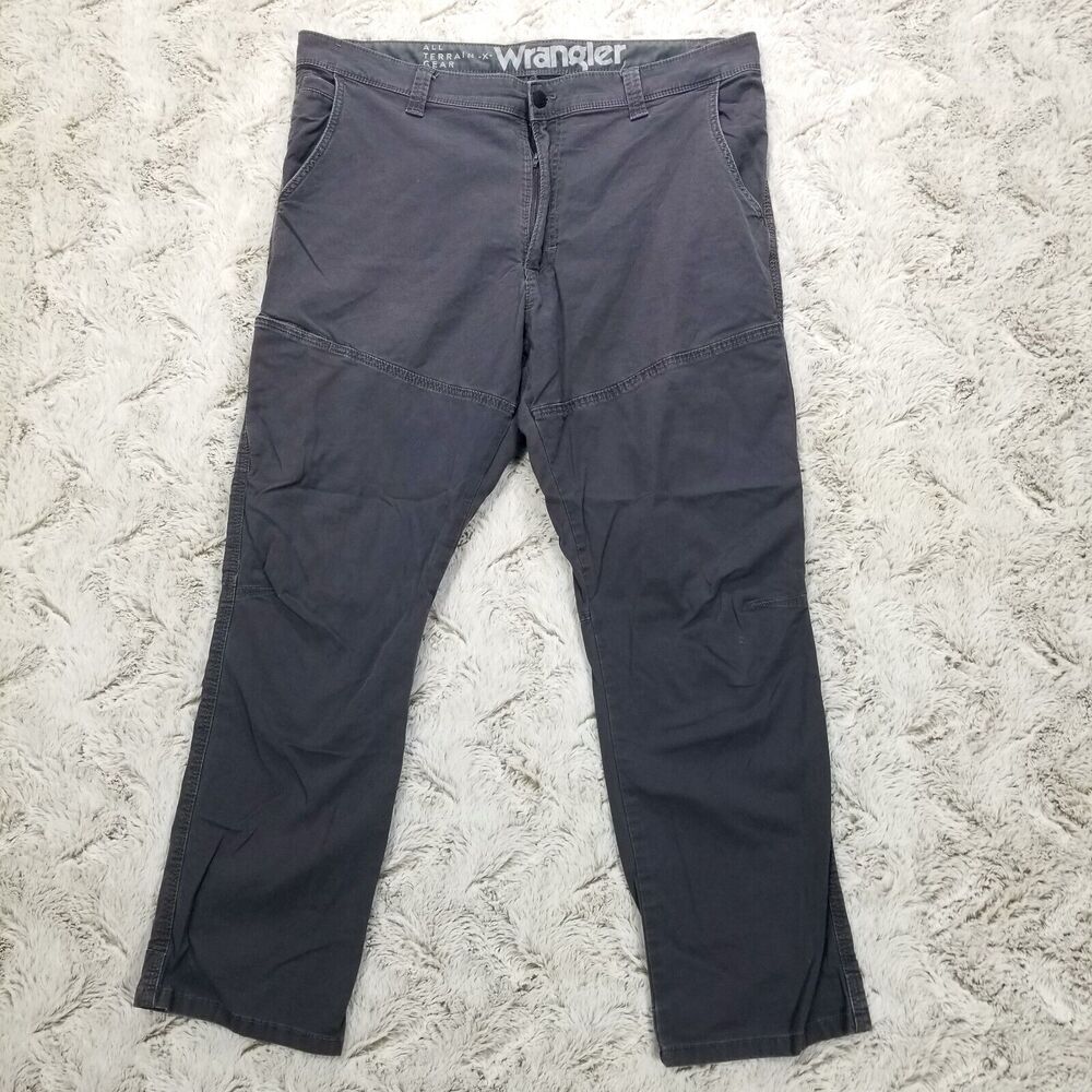 Wrangler Pants Mens 40×30 Gray All Terrain‎ X Gear Flat front Straight